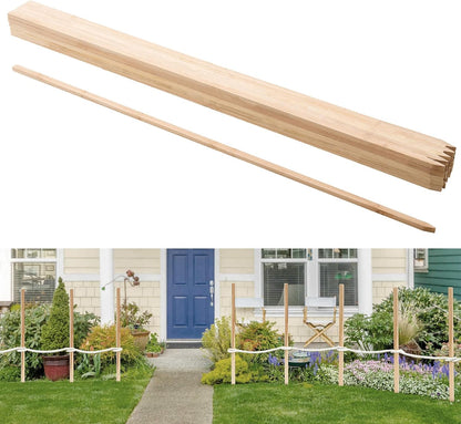 VEVOR Wooden Garden Stakes, 25 Pcs 48x0.5x0.69 in Survey Grading Stakes, Garden Ground Stake with