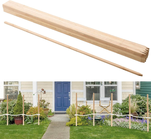 VEVOR Wooden Garden Stakes, 25 Pcs 48x0.5x0.69 in Survey Grading Stakes, Garden Ground Stake with
