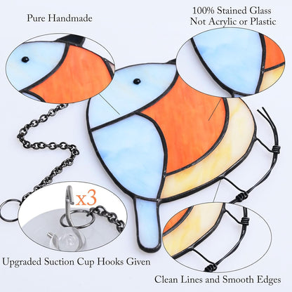 3 Pack Birds Stained Glass Suncatchers, Handmade Window Hanging, Cute Sun Catchers, Indoor Outdoor