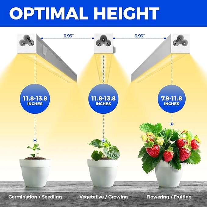 Barrina Grow Lights for Indoor Plants, Full Spectrum Sunlight, 1ft Plant Growing Lamp, LED Grow