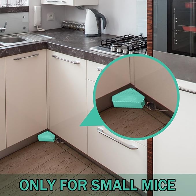 Qualirey 36 Pcs Mice Station with Key Triangle Bait Station Reusable Rodent Trap Bait Box, Keeps