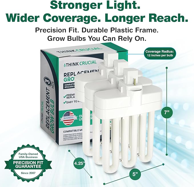 3 Grow Bulbs Compatible with AeroGarden Miracle-GRO B Part # 970904-0200,100340 & Models AeroGarden