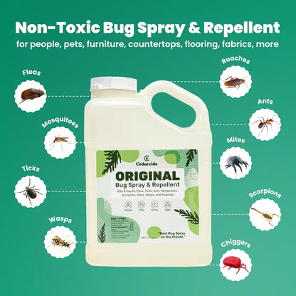 Cedarcide Original Bug Spray | Repel & Kill Fleas, Ticks, Mosquitoes, Mites, Ants & Chiggers | for