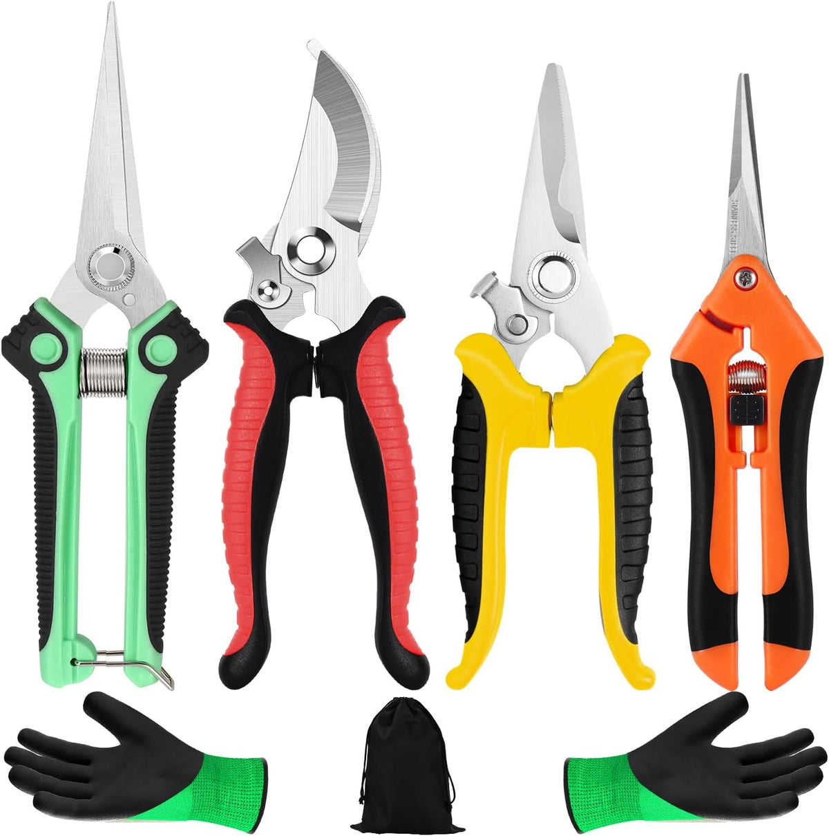 4 Pack Garden Shears Scissors,Pruning Shears, pruning shears for gardening Stainless Steel Blades