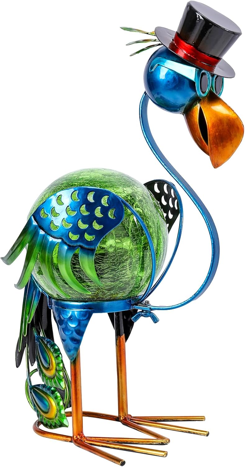 MUMTOP Peacock Solar Lights Outdoor, Solar Lantern Outdoor Decorative Waterproof LED Peacock Lights