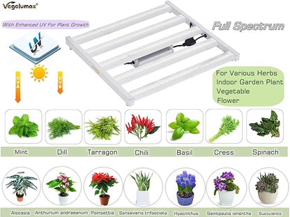 200Watt LED Grow Light 5 Bars with 780pcs Diodes,UV IR included,Full Spectrum Growing Lamp 100-277V