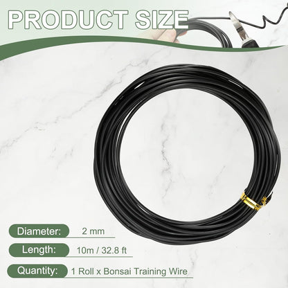 Bonsai Training Wire, 2mm x 32.8 ft Anodized Aluminum Floral Plant Training Wire Bendable Metal