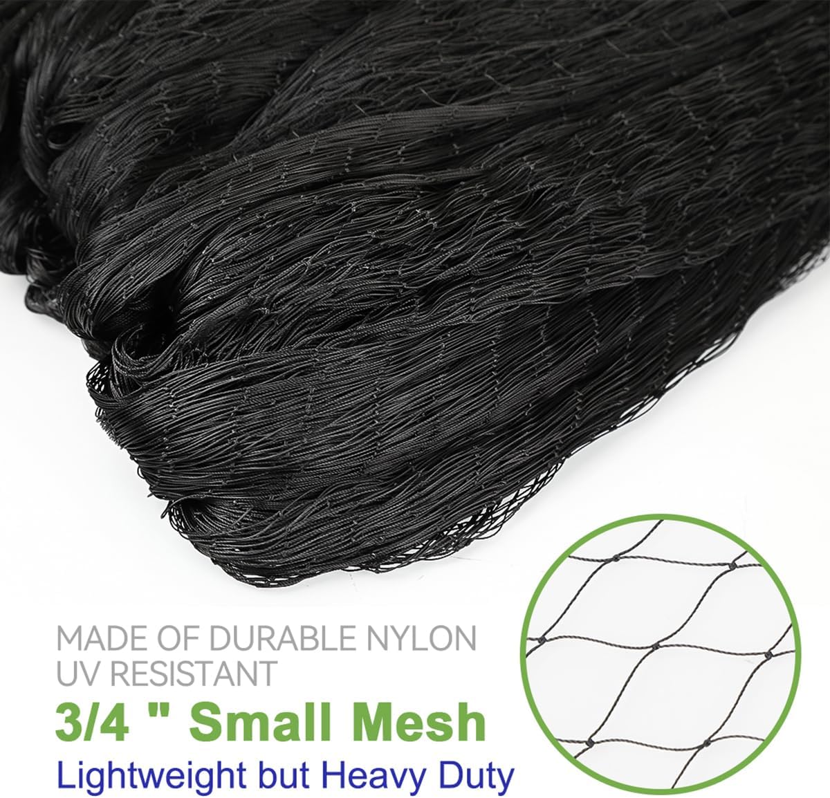 OGORI 25' x 50' Bird Netting Heavy Duty Nylon 3/4" Mesh Garden Netting Protect Fruit Trees, Plants