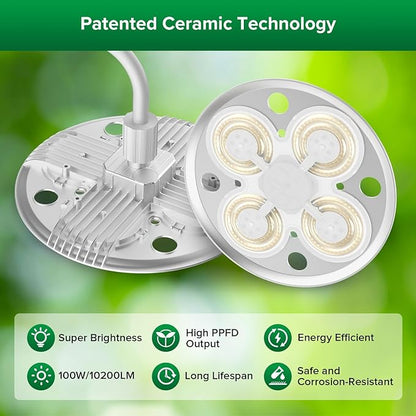 SANSI Grow Lights for Indoor Plants, 100W Full Spectrum Tall Plant Lights for Indoor Growing