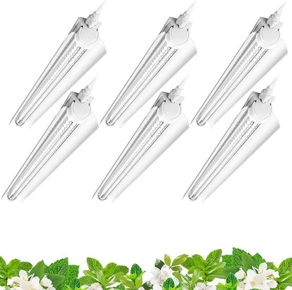 Barrina Grow Lights, 2FT 5000K White Full Spectrum Plant Growing Lamps, 144W(6 x 24W, 800W