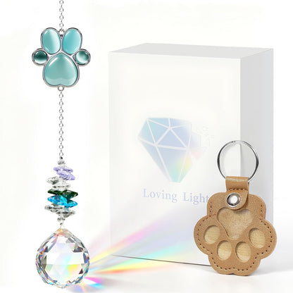Pet Memorial Gifts for Loss of Dog or Cat, AVIMO Crystal Suncatcher with Rainbow Light Effect and
