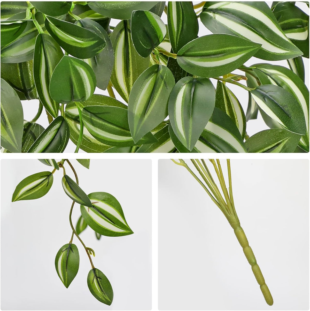 DILATATA Fake Hanging Plants Artificial Hanging Plants 22" Faux Wandering Jew Hanging Leaves Plants