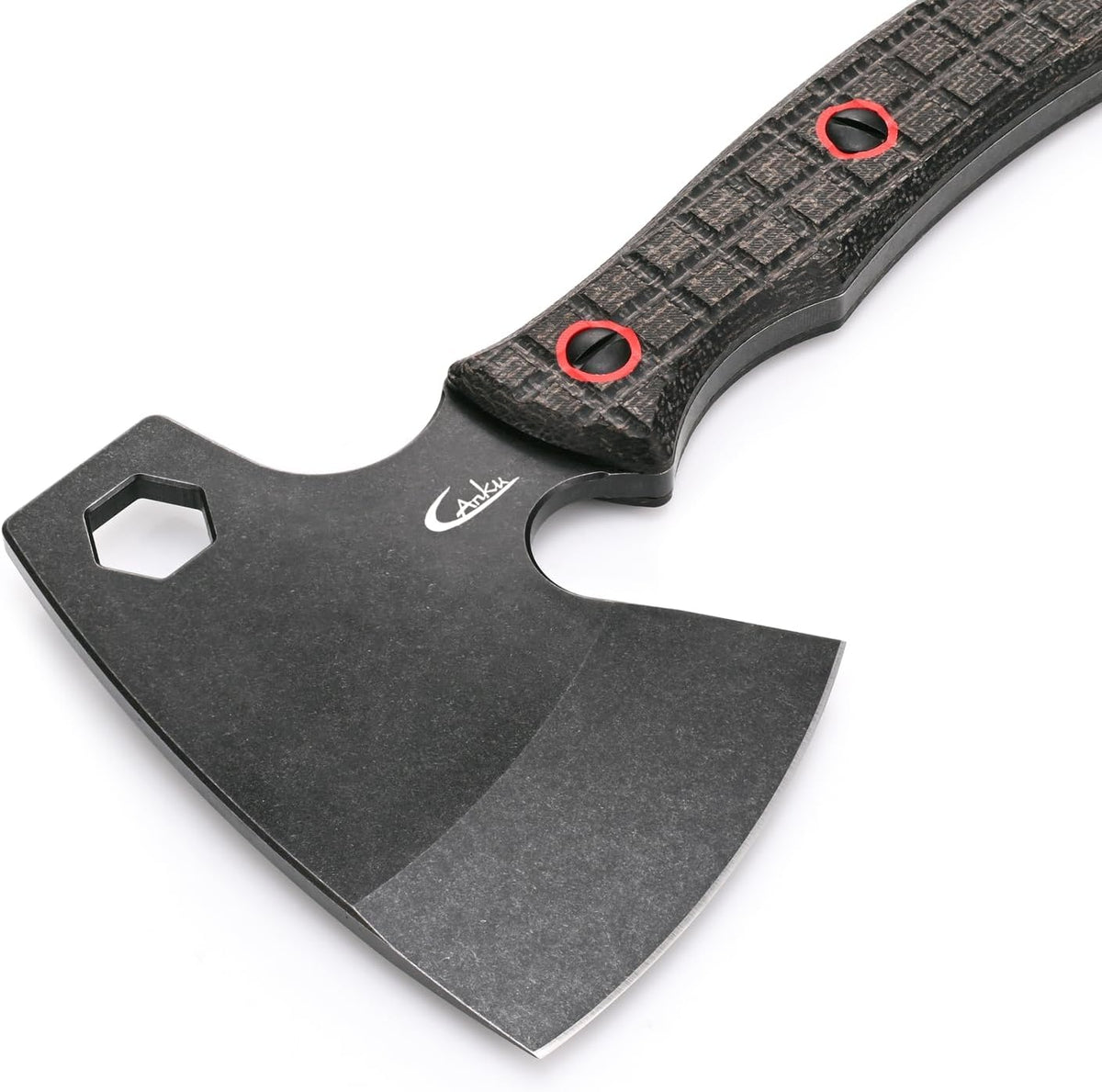 C1393 Camping Hatchet Survival Axe,DC53 Steel Blade with Micarta Handle Multitool Axe Hex Wrenches