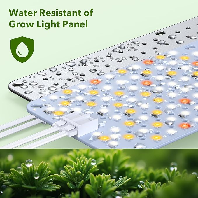36W(Acutal Power) Full Spectrum Grow Lights for Indoor Plants – 4/8/12/16/20H Timer, 192 LEDs Per