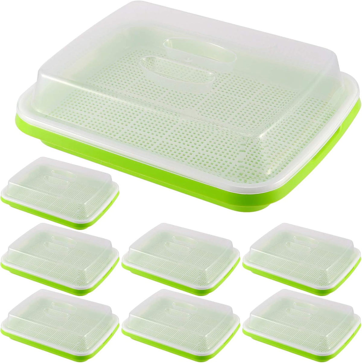 8 Pack Seed Sprouter Tray, BPA Free, Big Capacity Seed Germination Tray, Healthy Wheatgrass Seeds