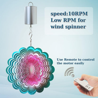 FONMY Disco Ball Motor with Remote Battery Operated 10RPM Hanging Display Rotating Motor for Wind
