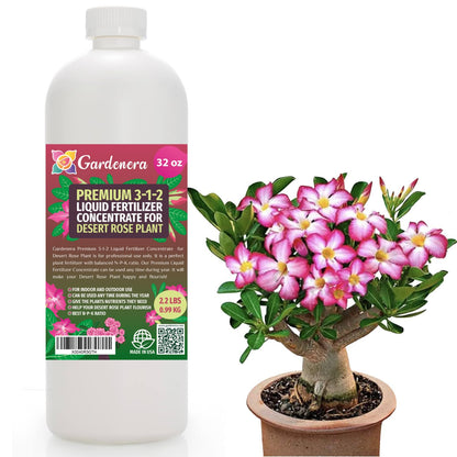 Premium Liquid Desert Rose Plant Fertilizer - 3-1-2 Concentrate for Indoor Plants and Flowers by