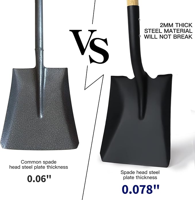 Flat Shovel,Transfer Shovel with D Handel and Heavy Duty Square Head for