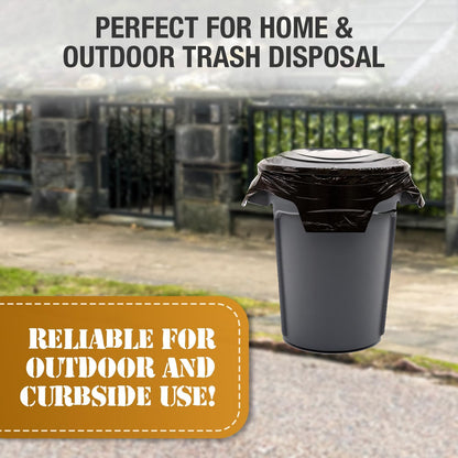 95-96 Gallon Extra-Large Black Garbage Can Liners, Heavy-Duty Trash Bags, 50 Bags, 1.5 Mil Thick