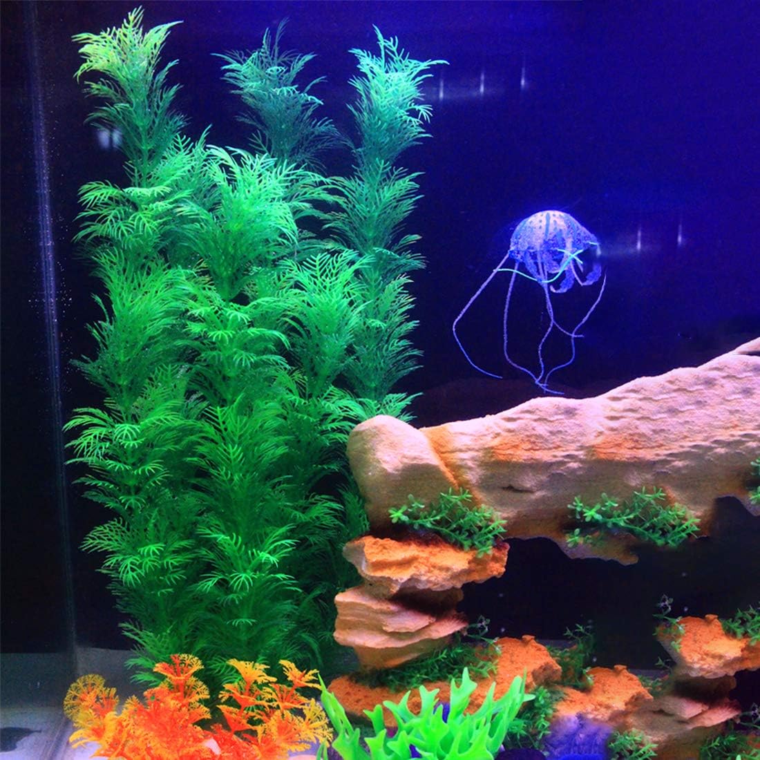 Hamiledyi Aquarium Plants Plastic Decor Fish Tank Green Decorations Plants Ornament Safe for All
