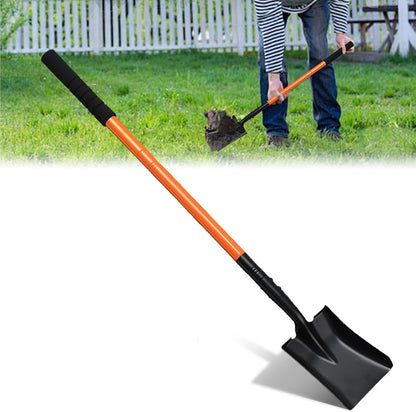 Small Square Shovel for Digging with Metal Handle, 43.3 Inch Heavy Duty Small Shovel, Trench