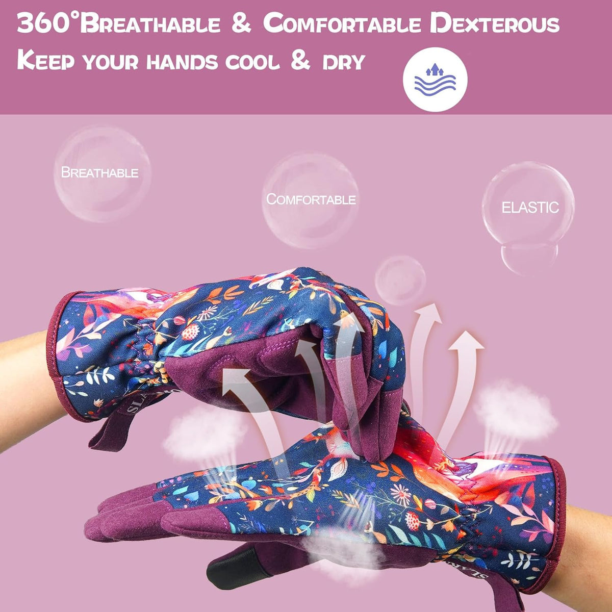 Leather-Gardening-Gloves for Women,Thorn-Proof Work-Gloves for Weeding,Digging,Planting,Pruning