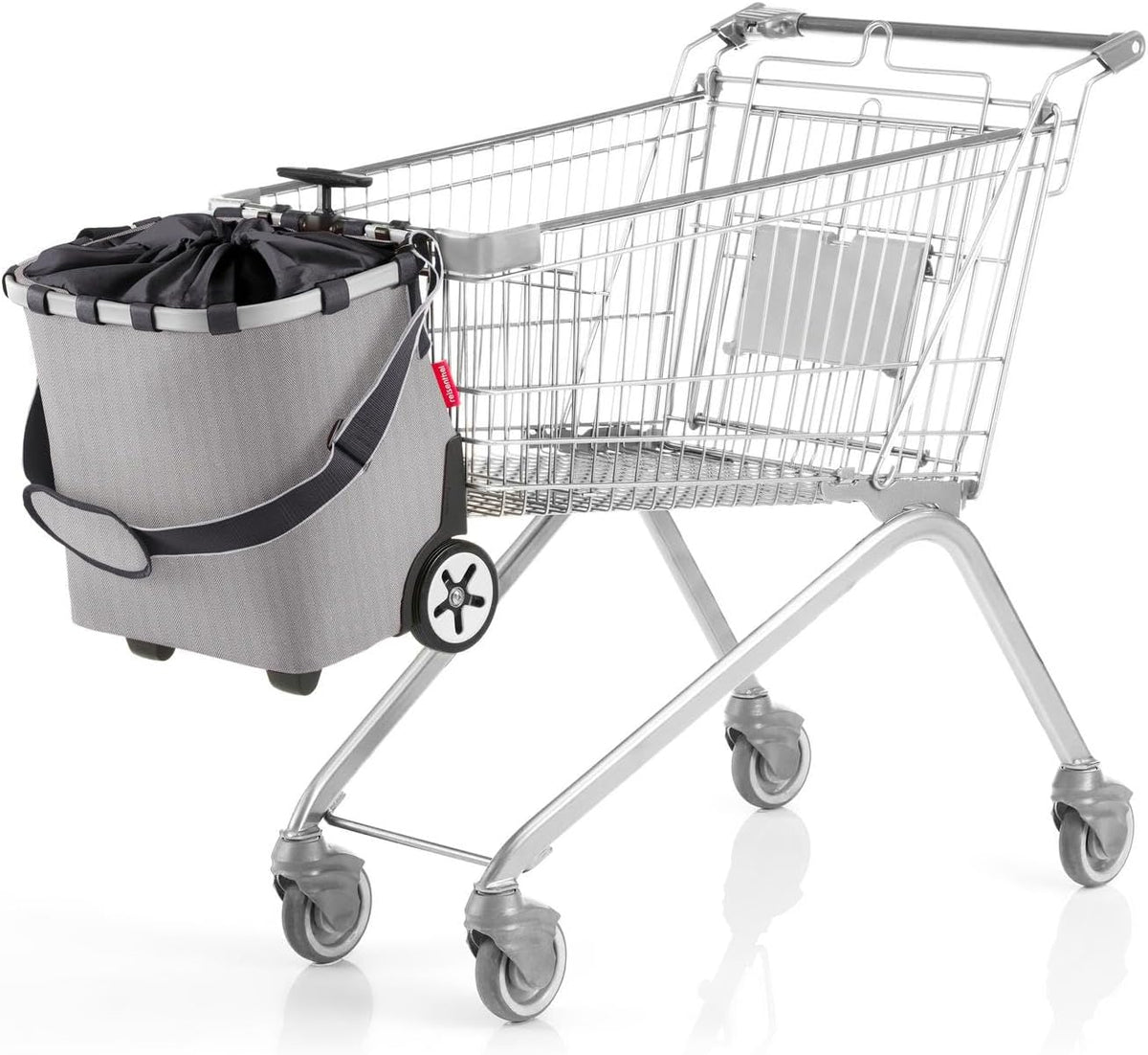 reisenthel carrycruiser Herringbone Grey - Portable Shopping Trolley with Sturdy Aluminum Frame