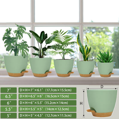 Self Watering Planters with Drainage Holes Reservoir,Nursery Planting Pot for Indoor Decor Garden