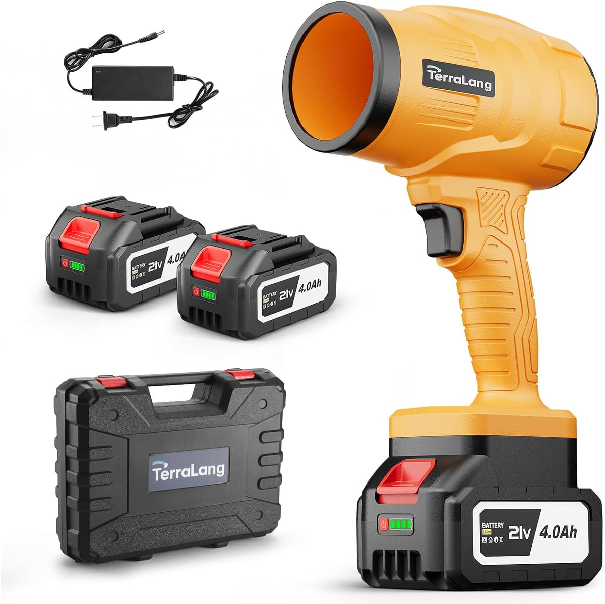 Electric Leaf Blower Cordless,800000RPM Adjustable Gear Handheld Leaf Blower with 2 * 4.0Ah