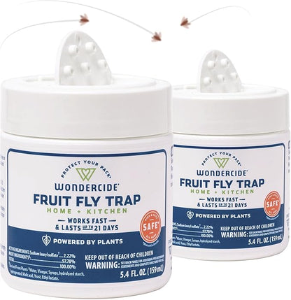 Wondercide - Fruit Fly Traps for Indoors - Fruit Fly Killer - Pet and People Safe - Made in USA &