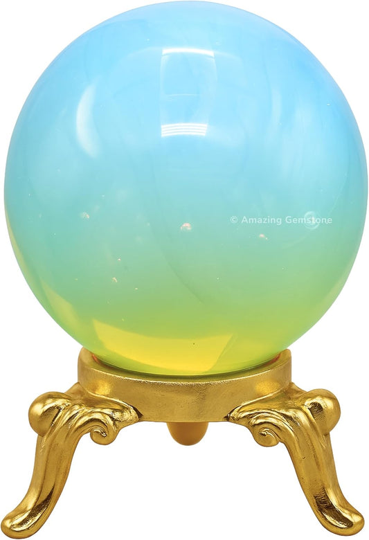 Amazing Gemstone Opalite Crystal Ball with Stand - 2" Inches Crystal Sphere Meditation Balls for