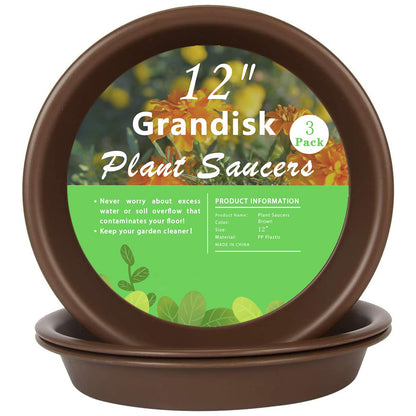 Plant Saucer 12 inch, Heavy Large Planter Durable Thicker Plastic Plant Trays for Indoors and