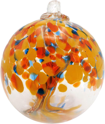 Dale Tiffany Hand Blown Glass, 6" Diameter Aura, Tree of Life Collection, Witch Globe Hanging