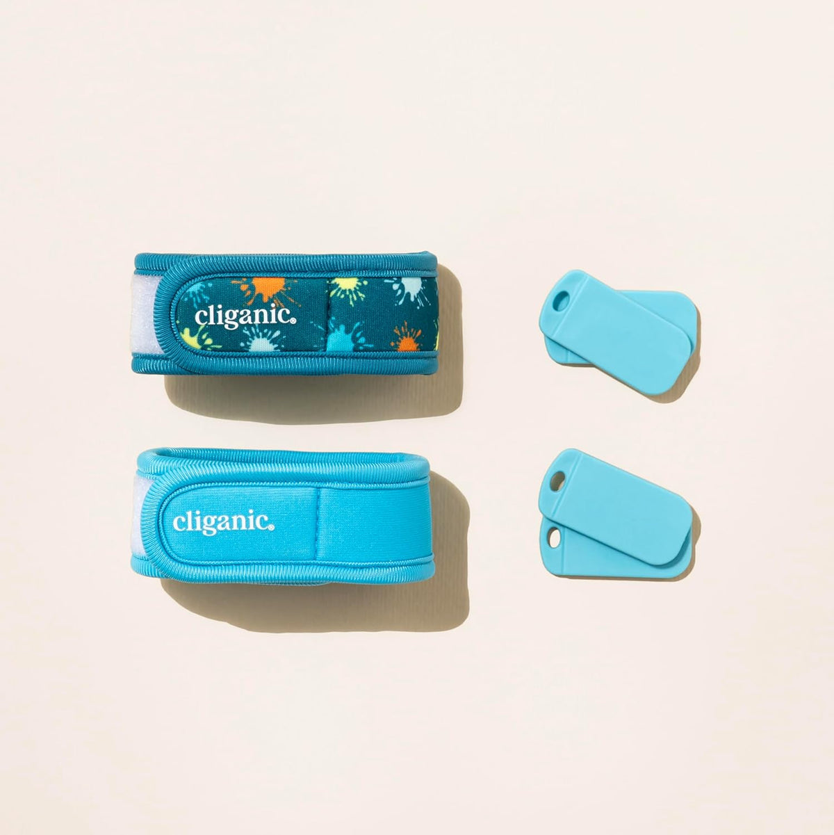 Cliganic Mosquito Repellent Pack (2 Wristbands + 4 Refill Pellets) - Adjustable, Natural DEET-Free