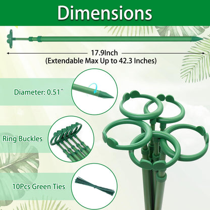 Extendable Plant Stakes, Length Scalable from 17.9IN to 42.3IN Plant Support Stake, Orchid Sticks