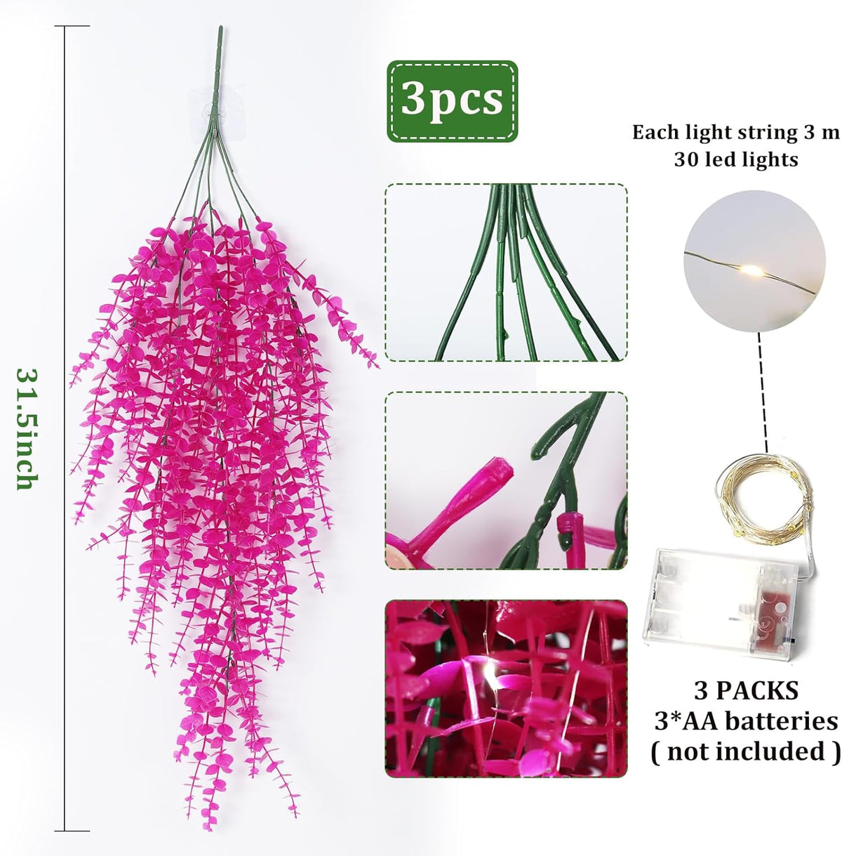 Hanging Geenery Faux Hanging Plants Outdoor Wall Decor Hanging Monkey Grass Artificial Hanging
