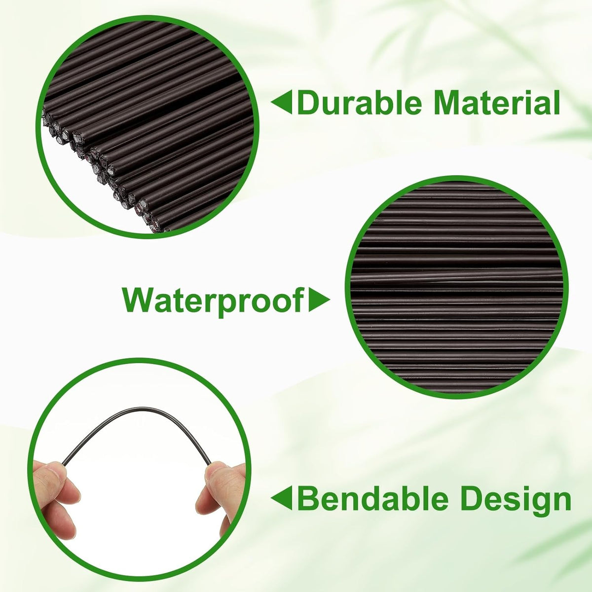 uxcell 30pcs Green Plant Support Stakes, 15.7" Bendable Garden Plant Sticks Plastic Single Stem