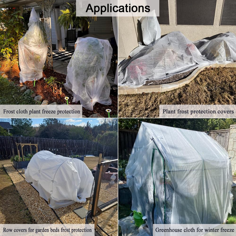 Vocray Frost Cloth Plant Freeze Protection, 7x25 Ft Floating Row Cover