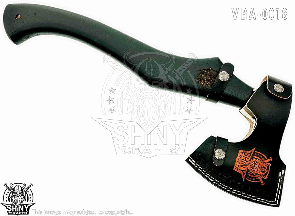 SHINY CRAFTS-Axes Handmade Viking Axe Hatchet Norse Battle Axe-with Carbon Steel Head and Black