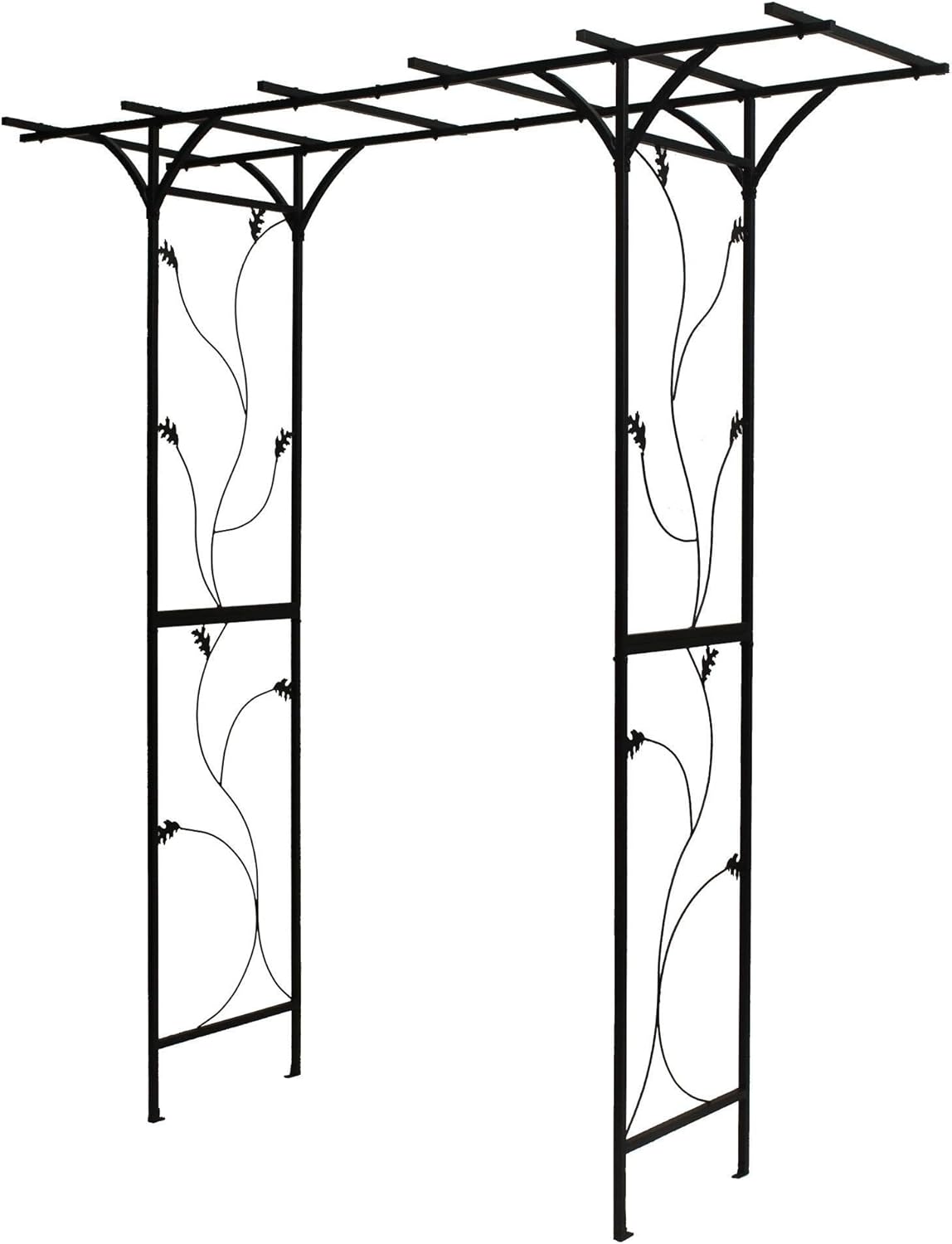Steel Garden Arch, 7'2" High x 6'6" Wide, Garden Arbor for Various Climbing Plant, Outdoor Garden