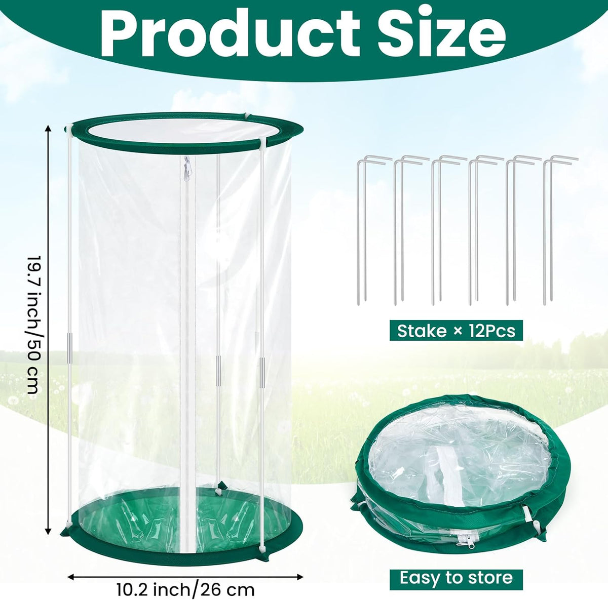 Nuanchu 1 Piece Mini Greenhouse 19.7 x 10.2 Inch Portable Plant Flowers Mini Cover PVC Clear