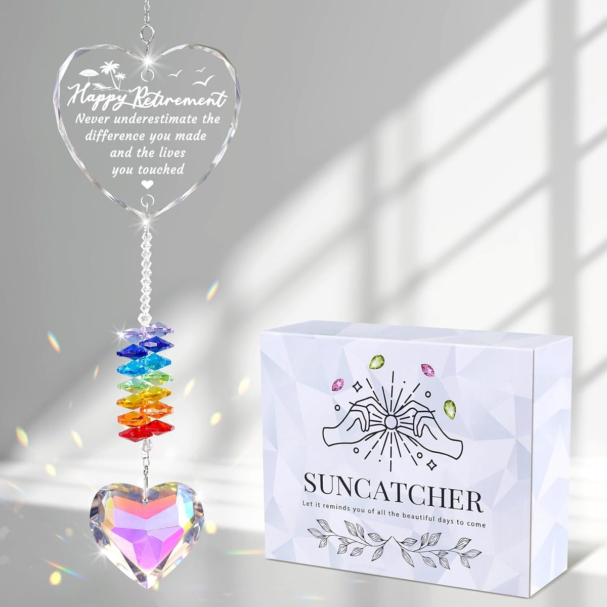 Retirement Gifts for Women, 2025 Retirement Gift Crystal Suncatcher, Happy Retirements Gifts for