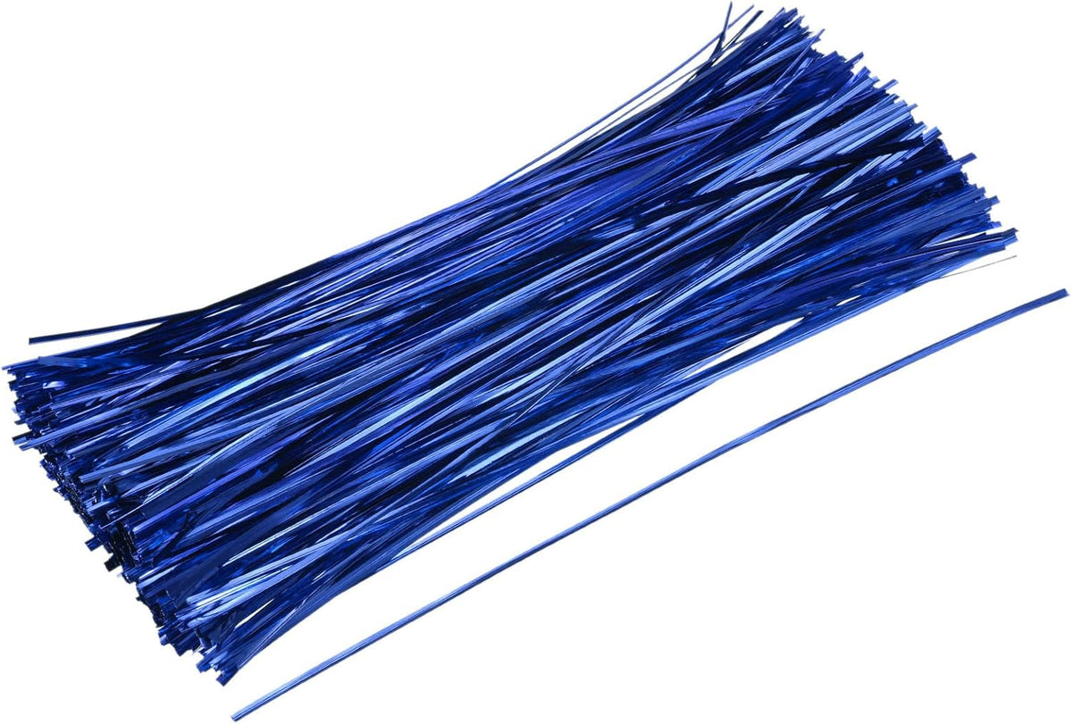 MECCANIXITY Foil Twist Ties 12" 30cm Metallic Plastic Closure Tie for Tying Bread, Candy, Cookies