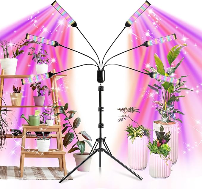 630 LEDs Grow Lights for Indoor Plants, Kalolary Full Spectrum Plant Light with Timer