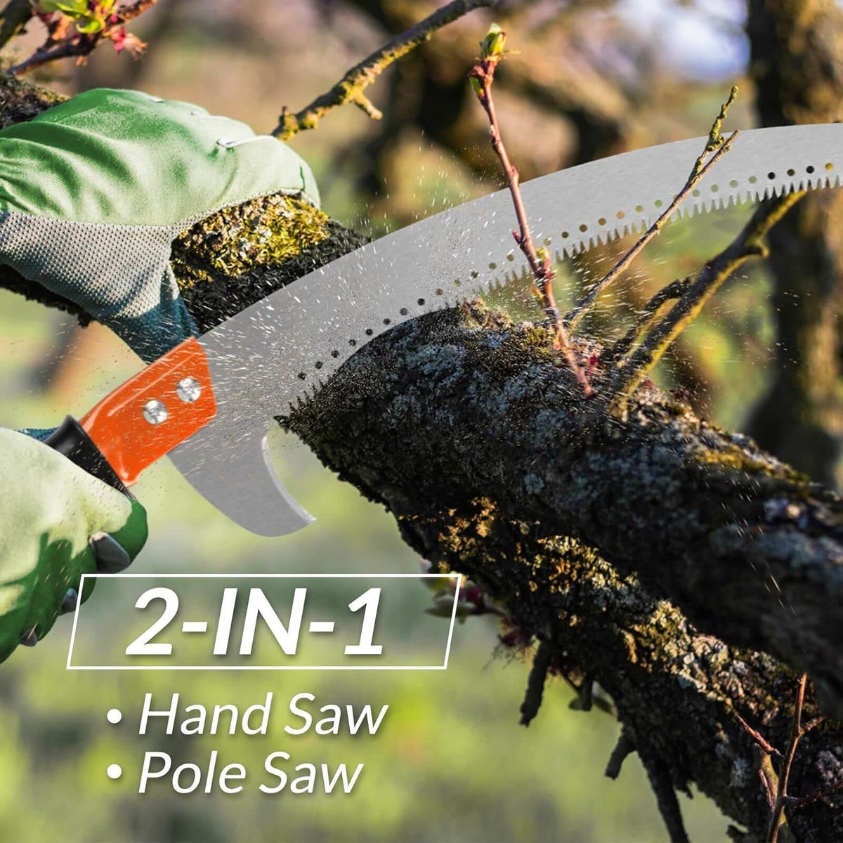 Walensee Pole Saws for Tree Trimming 7.7 FT Lightweight Manual Stainless Steel Extension High Pole