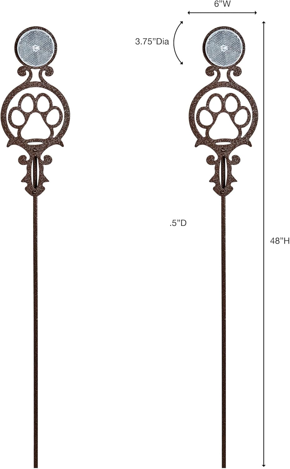 Touch of Class Pathways Reflective Driveway Marker Stake Set of Two for Outdoor Use | Paw Print