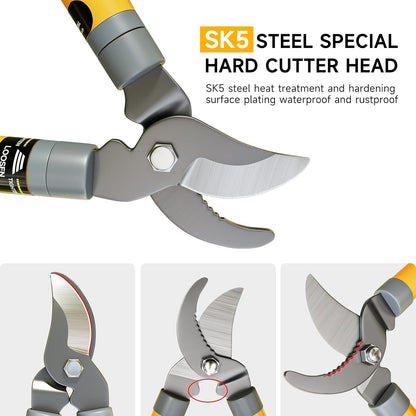 AIRAJ 16-24'' Extendable Loppers for Tree Trimming | Branch Cutter with 1.5“ Cutting Capacity |