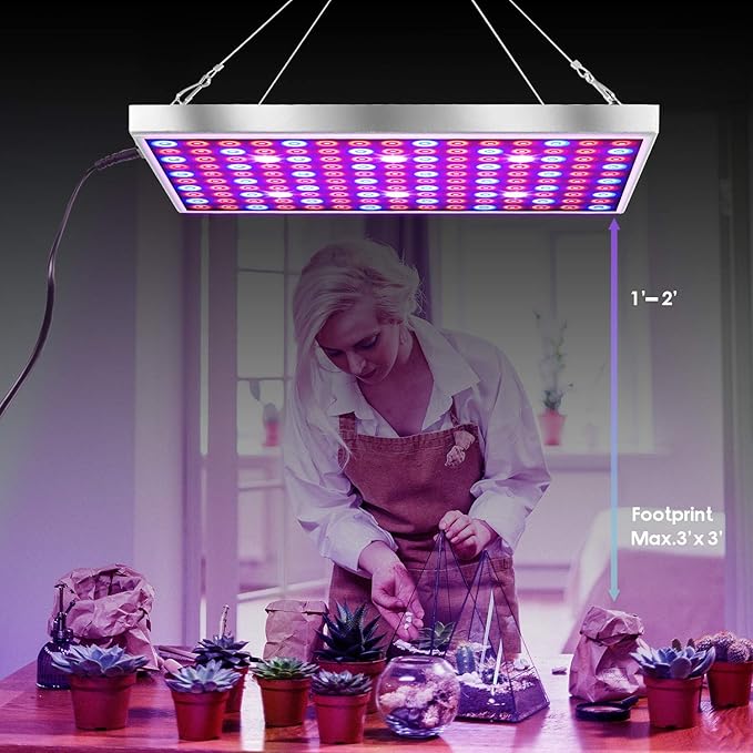 Diboys LED Grow Light for Indoor Plants, 45W Plant Lights Full Spectrum Panel Grow Light for