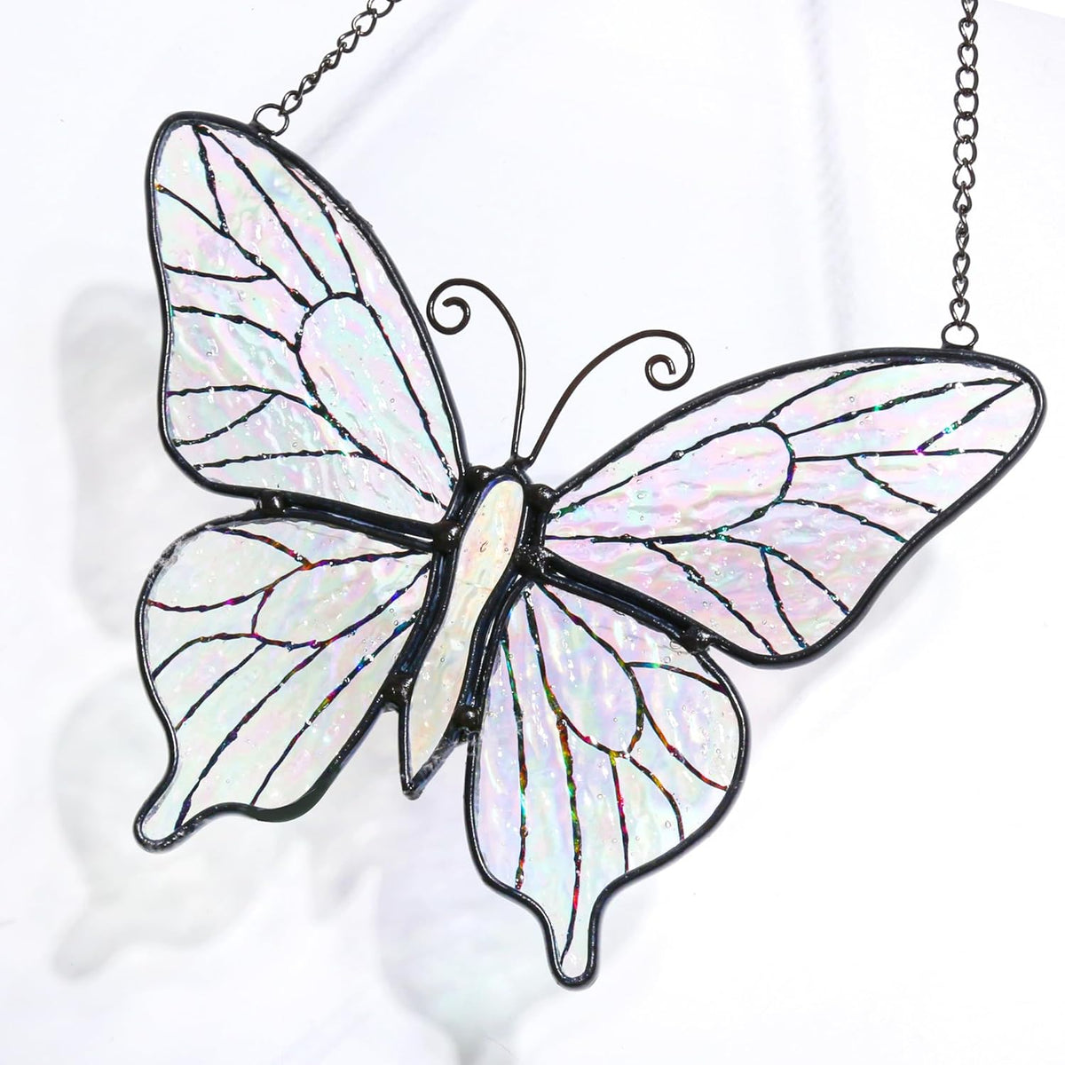 Butterfly Suncatcher Stained Glass Window Hanging, Handmade Butterfly Gift Decor for Mom, Women