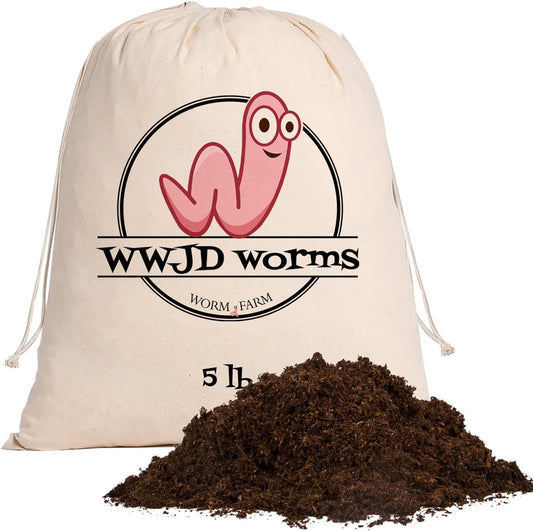5lb Worm Bedding for Nightcrawlers and Red Wigglers (Worms Not Included) - Vermicompost Bin Worm